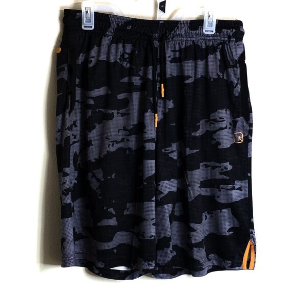 AND1 Men's Basketball Shorts Black Gray Camouflage Size L - Picture 1 of 4